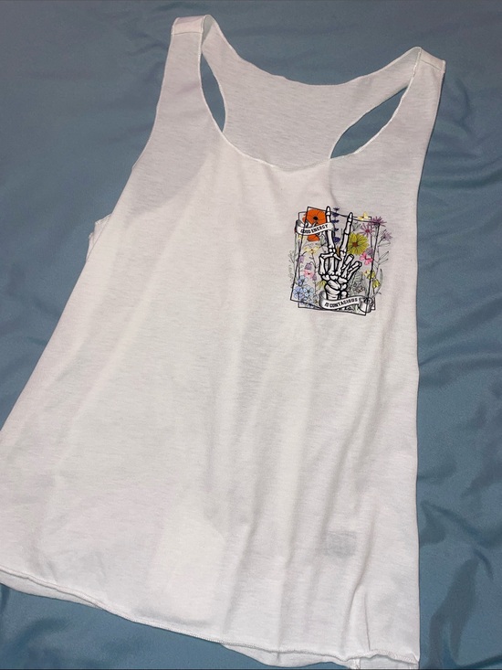 SHEIN Tops - NWOT Racerback Tank with Floral Skeleton Graphic